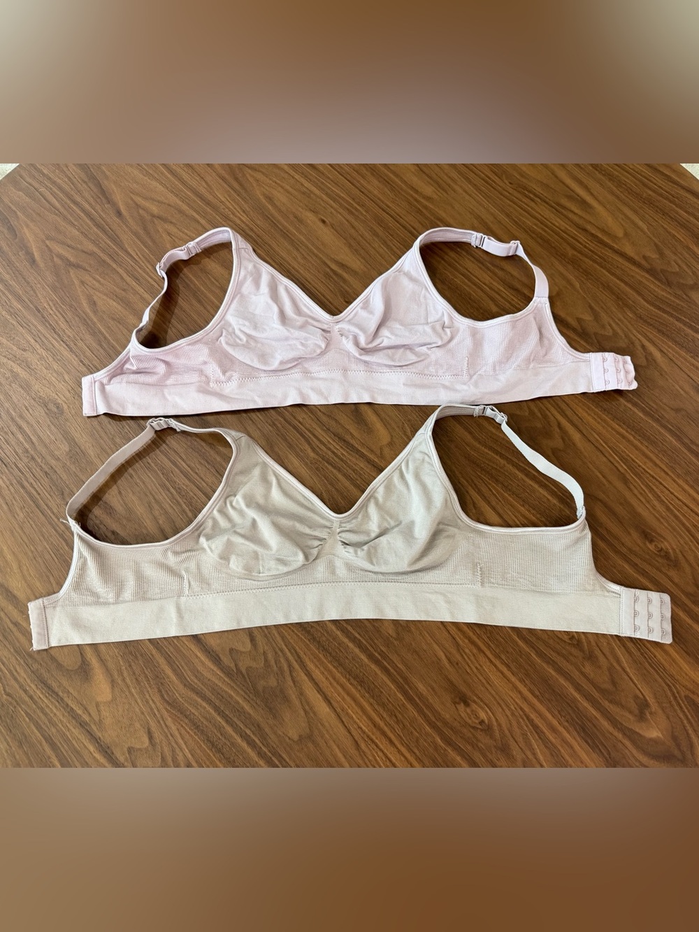 Gloria Vanderbilt seamless light support bralettes, set of 2, size medium